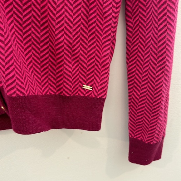 Tommy Hilfiger Women’s SIZE M Button up 100% Pima Cotton Cardigan Pink & Plum - Picture 7 of 13